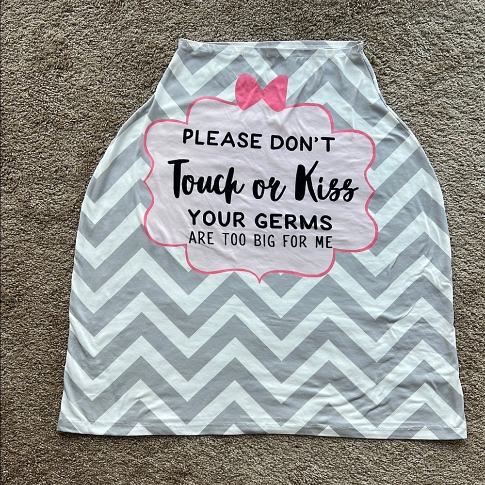 Gray and Pink Chevron baby car seat cover